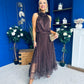 Peyton Halterneck Satin Top Chocolate