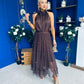 Melanie Detailed Tulle Skirt Chocolate