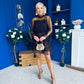 Persia Occasion Tulle Mini Dress Chocolate