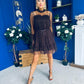 Persia Occasion Tulle Mini Dress Chocolate