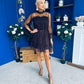 Persia Occasion Tulle Mini Dress Chocolate