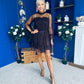 Persia Occasion Tulle Mini Dress Chocolate