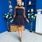 Persia Occasion Tulle Mini Dress Chocolate