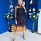 Persia Occasion Tulle Mini Dress Chocolate