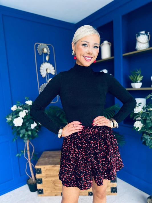 Yvette Shimmer Bodysuit Black