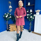 Ryan Cord Mini Shift Dress Wine