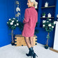 Ryan Cord Mini Shift Dress Wine