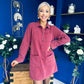 Ryan Cord Mini Shift Dress Wine