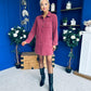 Ryan Cord Mini Shift Dress Wine