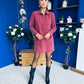 Ryan Cord Mini Shift Dress Wine