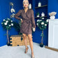 Mattie Banded Mini Dress Burnout Chocolate