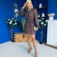 Mattie Banded Mini Dress Burnout Chocolate