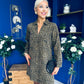 Una Leopard Cord Mini Shift Dress