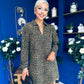 Una Leopard Cord Mini Shift Dress