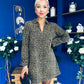 Una Leopard Cord Mini Shift Dress