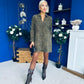 Una Leopard Cord Mini Shift Dress