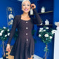 Alison Button Detail Mini Dress Chocolate