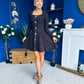 Alison Button Detail Mini Dress Chocolate