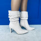 Mag Faux Suede Heel Boots Beige