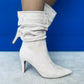 Mag Faux Suede Heel Boots Beige
