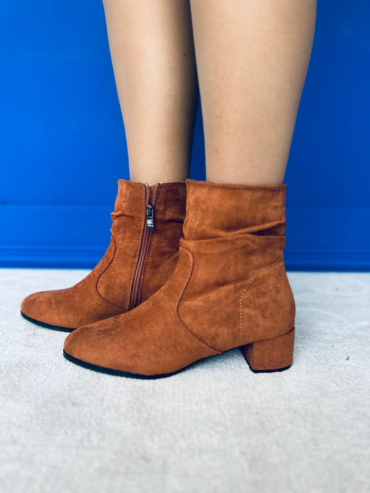 Travis Faux Suede Ankle Boots Camel