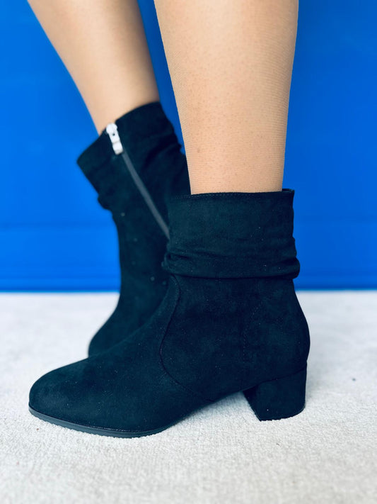 Travis Faux Suede Ankle Boots Black