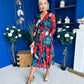 Vanessa Detailed Midi Dress Black Floral