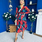 Vanessa Detailed Midi Dress Black Floral