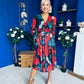 Vanessa Detailed Midi Dress Black Floral