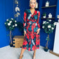 Vanessa Detailed Midi Dress Black Floral