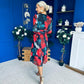 Vanessa Detailed Midi Dress Black Floral