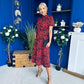Ashley Puff Sleeve Midi Dress Floral Red