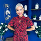 Ashley Puff Sleeve Midi Dress Floral Red