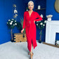 Ester Detailed Midi Dress Strawberry