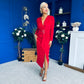 Ester Detailed Midi Dress Strawberry