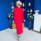 Ester Detailed Midi Dress Strawberry