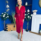 Ester Detailed Midi Dress Wine