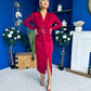Ester Detailed Midi Dress Wine