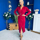 Ester Detailed Midi Dress Wine