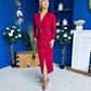 Ester Detailed Midi Dress Wine