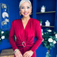 Ester Detailed Midi Dress Wine