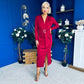 Ester Detailed Midi Dress Wine