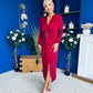 Ester Detailed Midi Dress Wine