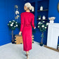 Ester Detailed Midi Dress Wine