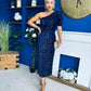 Daniella Sequin Occasion Midi Dress Navy