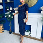 Daniella Sequin Occasion Midi Dress Navy