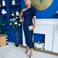Daniella Sequin Occasion Midi Dress Navy