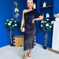 Daniella Sequin Occasion Midi Dress Chocolate