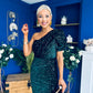 Daniella Sequin Occasion Midi Dress Forest