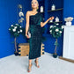 Daniella Sequin Occasion Midi Dress Forest